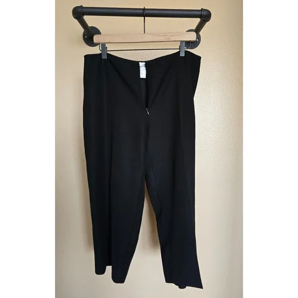 Joseph Ribkoff black wider leg pants with zipper and no buttons women's size 14 - Picture 2 of 9